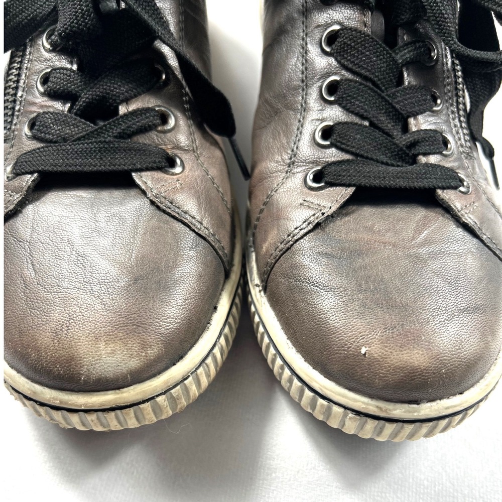 Remonte Maditta D0700 Leather Sneakers 40 Metallic Gray Brown Comfort Walking - Picture 5 of 10